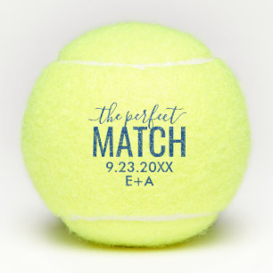 Personalisiert Wedding Perfect Match Blue Tennisbälle