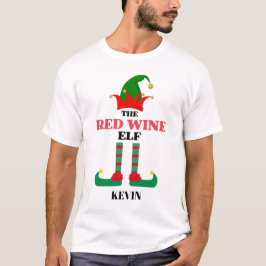 Personalisiert Weihnachten Der Rote Weinelf T-Shirt
