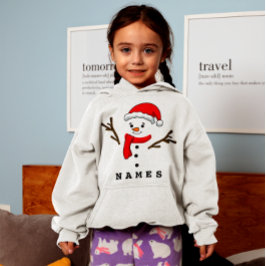 Personalisiert Weihnachten Funny Snowman Kid Girl Hoodie