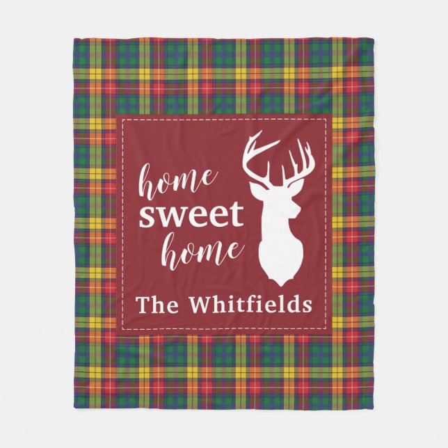Personalisiert Weihnachten Tartan Clan Buchanan Ka Fleecedecke (Vorderseite)