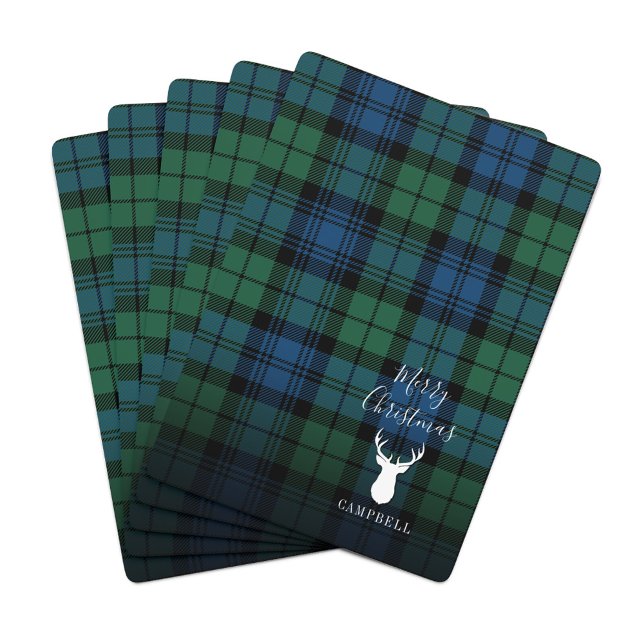 Personalisiert Weihnachten Tartan Clan Campbell Ka Spielkarten (Rustic Plaid Campbell Tartan Playing Cards)