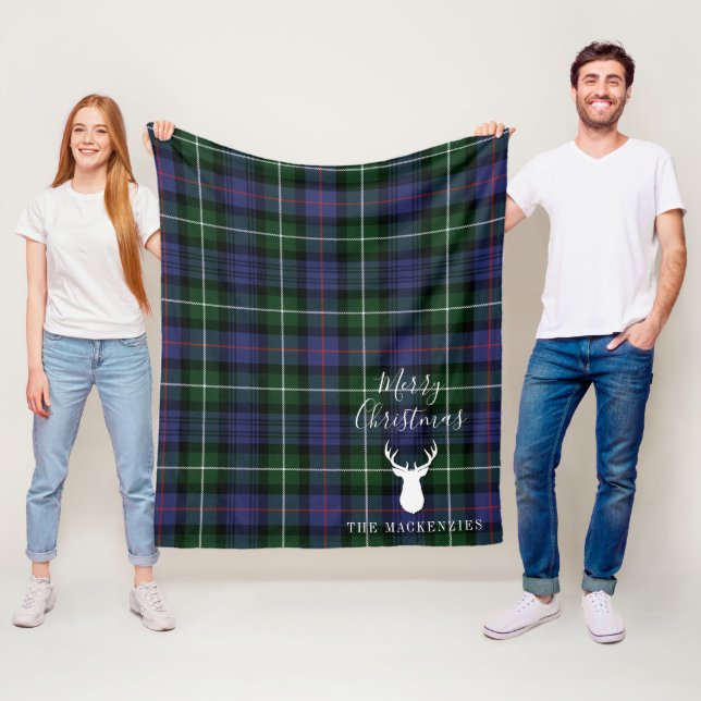 Personalisiert Weihnachten Tartan Clan MacKenzie K Fleecedecke (Beispiel)