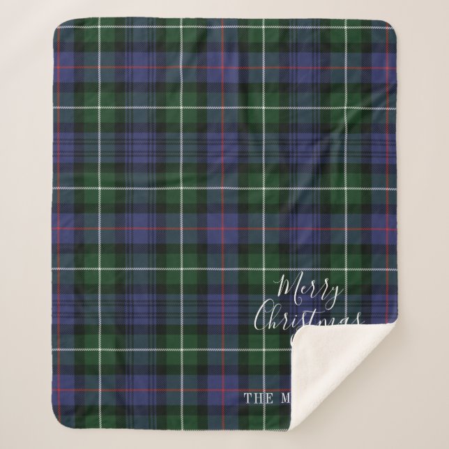 Personalisiert Weihnachten Tartan Clan MacKenzie K Sherpadecke (Vorderseite)