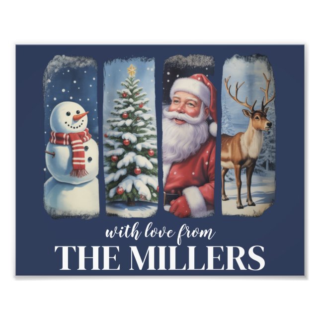 Personalisiert Weihnachten Vintager Weihnachtsmann Fotodruck (Vorne)