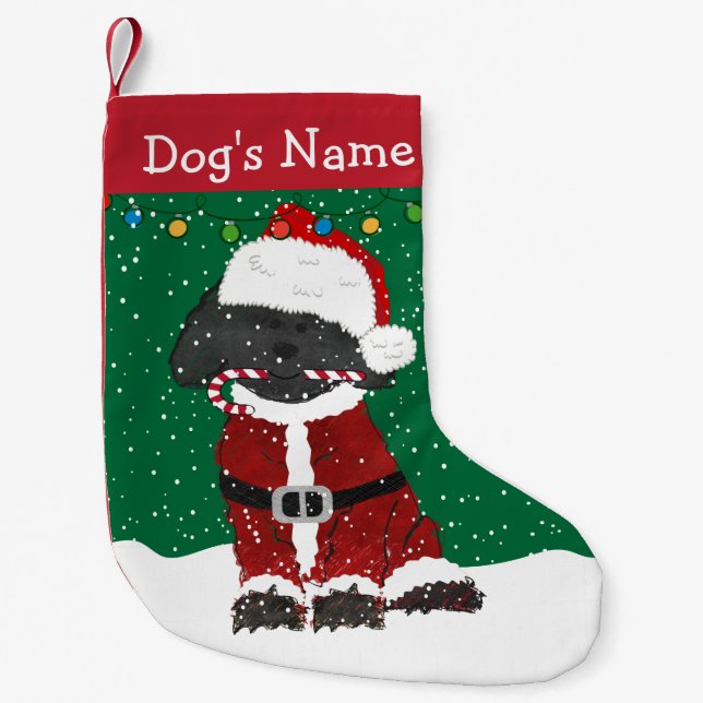 Personalisiert Weihnachts-Labradoodle Weihnachtsma Kleiner Weihnachtsstrumpf (Vorderseite)