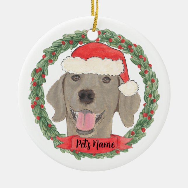 Personalisiert Weimaraner Keramik Ornament (Vorne)