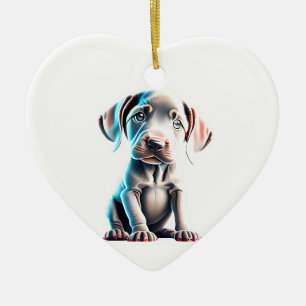 Personalisiert Weimaraner Welpe Keramik Ornament