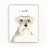 Personalisiert Weiß & Grau Schnauzer Art Fotodruck<br><div class="desc">Ich bin in Liebe mit dieser wunderschön detaillierten Aquarellbild eines weißen und grauen Schnauzer! Personalisieren Sie diese Kunstdrucke mit Ihrem Namen oder Monogramm, um Ihre Dekoration zu ergänzen und Schriftart zu ändern, indem Sie bei der Personalisierung die Option "Bearbeiten mit dem Designwerkzeug" auswählen. Bestellen Sie die Erholung meiner Kollektion für...</div>