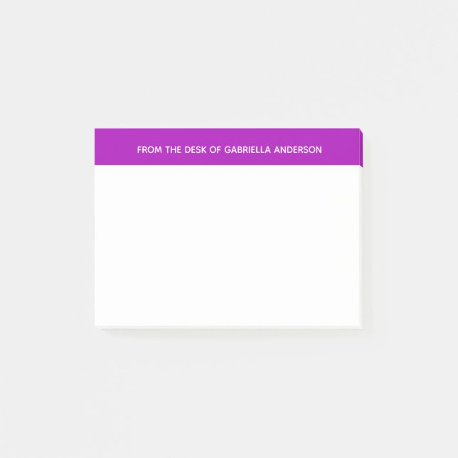 Personalisiert weiß und Lila Post-it Klebezettel (Vorderseite)