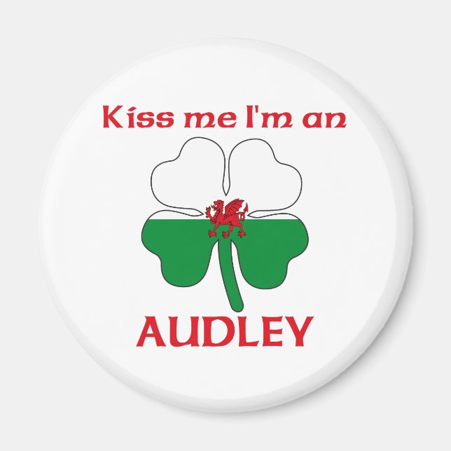 Personalisiert Welsh Kiss Me Ich bin Audley Magnet (Vorne)