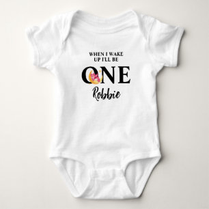 Personalisiert Wenn ich aufwache, werde ich Eins Baby Strampler