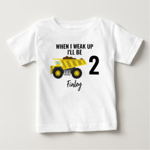 Personalisiert Wenn ich aufwache, werde ich Zwei,  Baby T-shirt