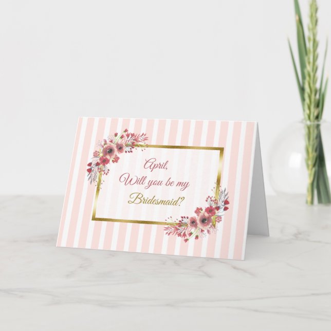 Personalisiert Werden Sie meine Bridesmaid-Karte s Einladung (Vorderseite)