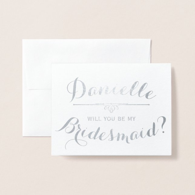 Personalisiert werden Sie meine Bridesmaid sein Folienkarte (Vorderseite mit Umschlag)