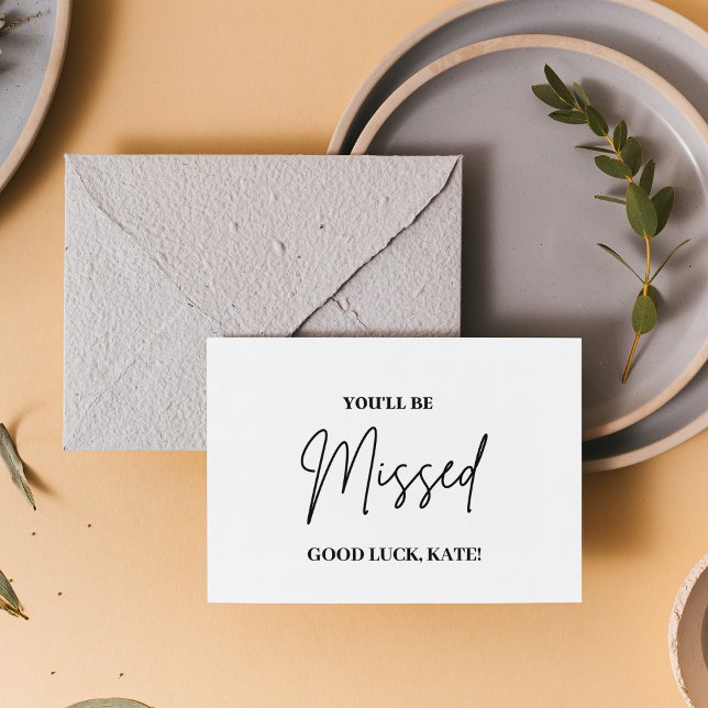 Personalisiert werden Sie vermisst | New Job Viel  Mitteilungskarte (Von Creator hochgeladen)