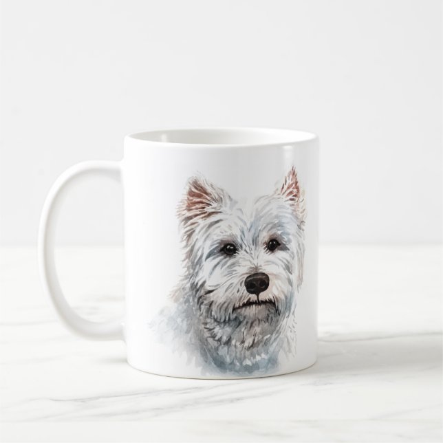 Personalisiert West Highland White Terrier Kaffeetasse (Links)