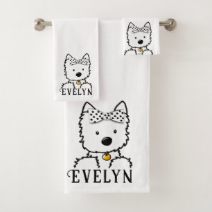 Personalisiert Westie Girl Badhandtuch Set