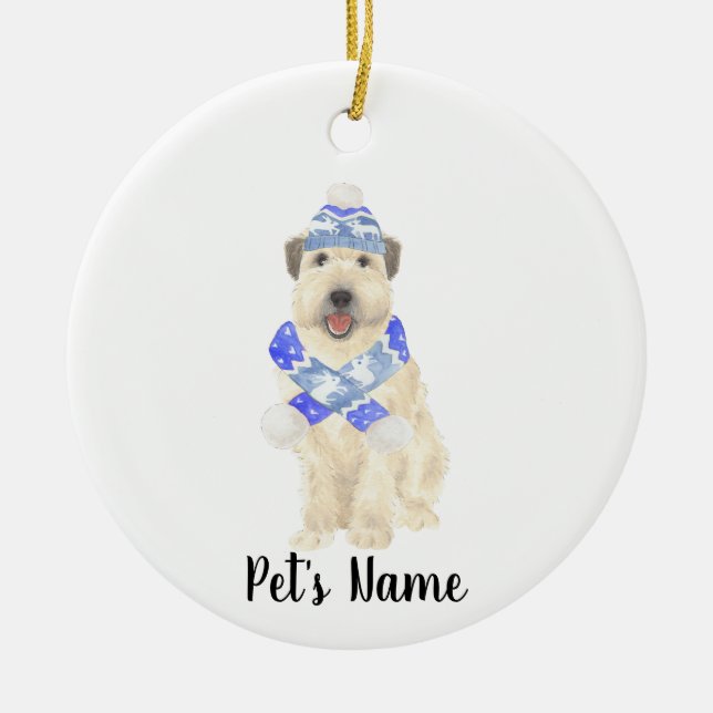 Personalisiert Wheaten Terrier Christmas Keramik Ornament (Vorne)