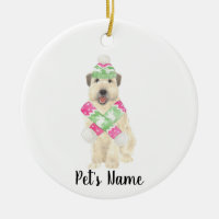 Personalisiert Wheaten Terrier Christmas Pink Scar
