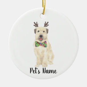 Personalisiert Wheaten Terrier Christmas Rentier Keramik Ornament