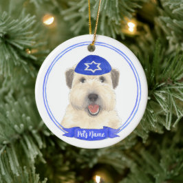 Personalisiert Wheaten Terrier Hanukkah Yarmulke Keramik Ornament