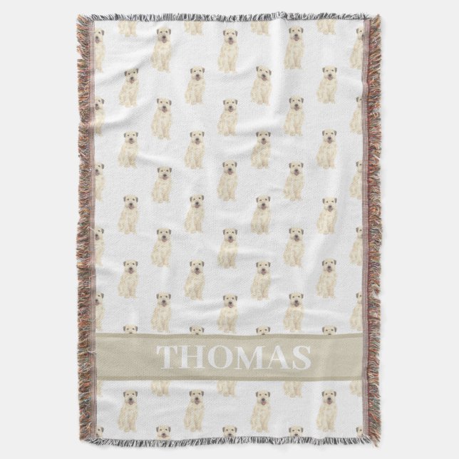 Personalisiert Wheaten Terrier Tan & White Decke (Vorderseite Vertikal)