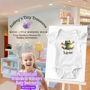 Personalisiert Whimsical Wonders Baby Frog Bodysui Strampler