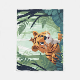 Personalisiert Whimsical Woodland Baby Tiger Fleecedecke