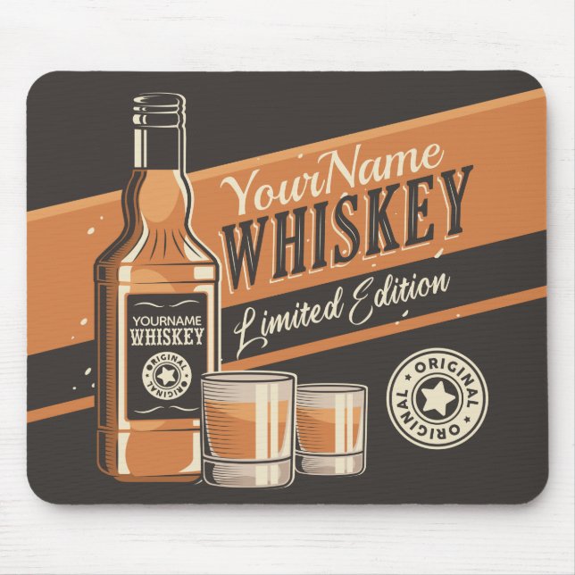 Personalisiert Whiskey Liquor Flasche Western Bar  Mousepad (Vorne)