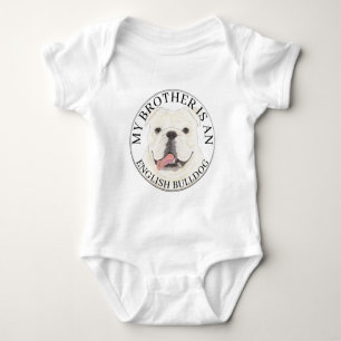 Personalisiert White English Bulldog Dog Baby Strampler
