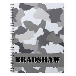 Personalisiert White Gray Camouflage Journal Notizblock