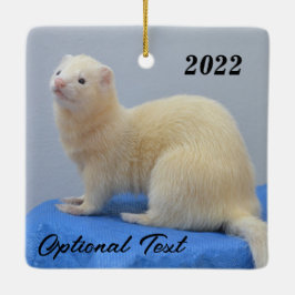 Personalisiert White Pet Ferret Keramikornament
