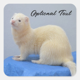 Personalisiert White Pet Ferret Quadratischer Aufkleber