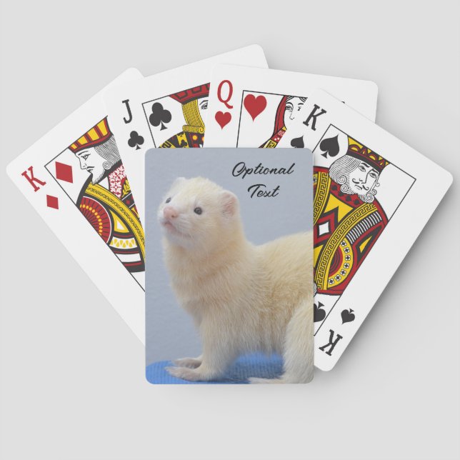 Personalisiert White Pet Ferret Spielkarten (Rückseite)