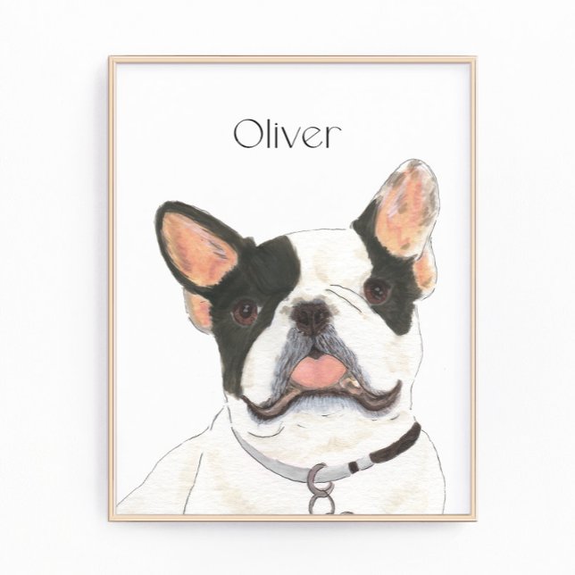 Personalisiert White Pied Frenchie French Bulldog Fotodruck (Von Creator hochgeladen)