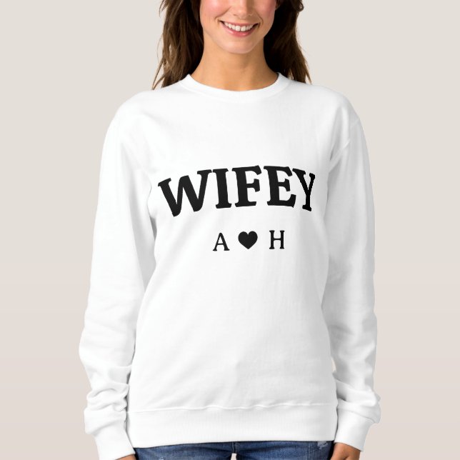 Personalisiert Wifey 2023 Custom Bride, Verlobte Sweatshirt (Vorderseite)