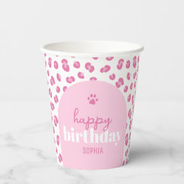 Personalisiert Wild Girl Pink Geburtstags-Happy Pappbecher