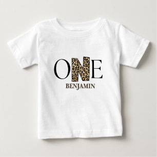Personalisiert Wild One 1. Geburtstag Dschungel Baby T-shirt