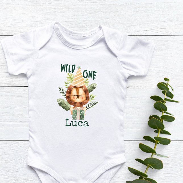 Personalisiert Wild One Baby Lion Strampler (Wild One Baby Bodysuit)