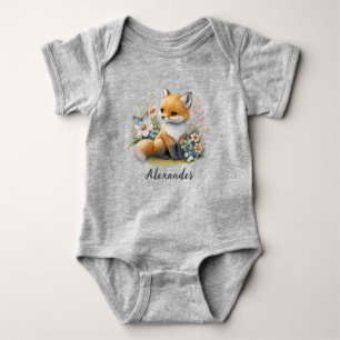 Personalisiert WILD ONE First Forest Fox Baby Body Baby Strampler