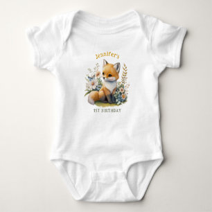 Personalisiert WILD ONE First Forest Fox Baby Body Strampler