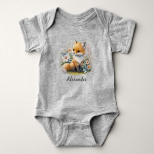 Personalisiert WILD ONE First Forest Fox Baby Body Strampler