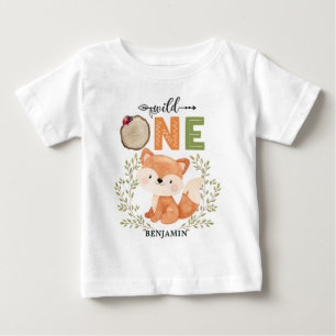 Personalisiert WILD ONE First Forest Fox Baby T-Sh T-shirt