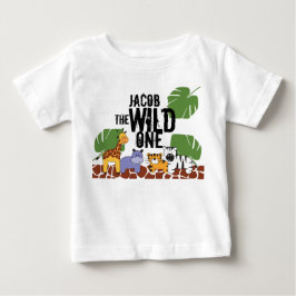Personalisiert WILD ONE Safari Erster Geburtstag Baby T-shirt