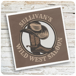 Personalisiert Wild West Saloon Western Cowboy Serviette