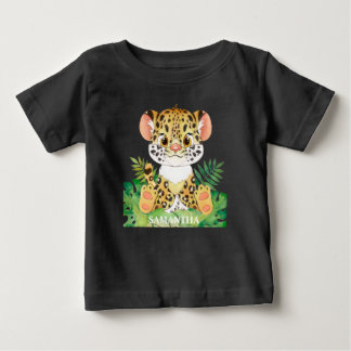Personalisiert Wildleopard Baby T-shirt