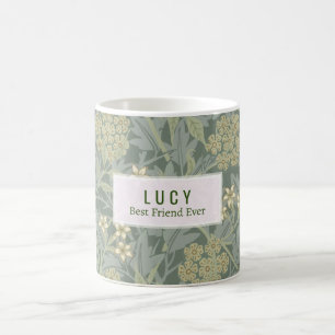 Personalisiert William Morris Jasmine Dotted Journ Kaffeetasse