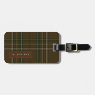 Personalisiert WILLIAMS Tartan Mens Gepäckmarke Gepäckanhänger