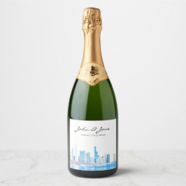 Personalisiert Wintery Chicago Skyline Sparkling W