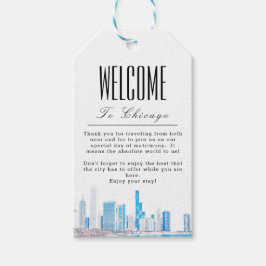 Personalisiert Wintery Chicago Skyline Willkommen Geschenkanhänger